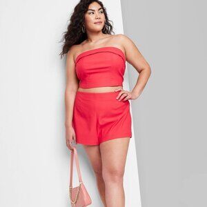 Wild Fable Womens Size XXL Pull On Elastic Back Woven Tube Top in Red 1687